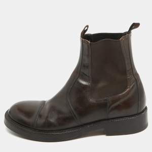 Dolce & Gabbana Brown Leather Ankle Boots Size 44