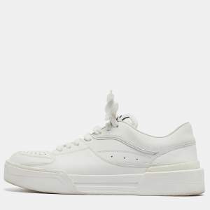 Dolce & Gabbana White Leather Low Top Sneakers Size 42.5