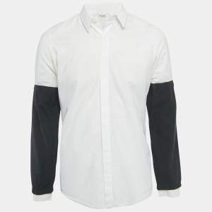 Pre Owned Dries van Noten White Cotton Layered Sleeve Shirt M