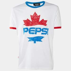 Dsquared2 x Pepsi White Jersey Fat Dan Fit T-Shirt M