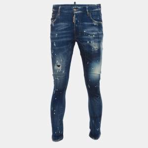 Dsquared2 Blue Distressed Splattered Paint Denim Jeans S Waist 32" 