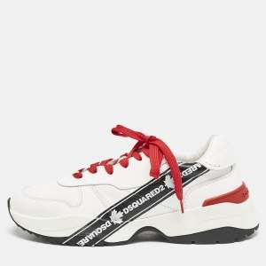 Dsquared2 White Leather Low Top Sneakers Size 45