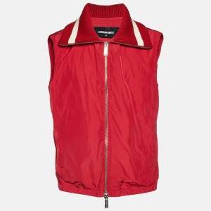 Dsquared2 Red Zip Up Gilet L