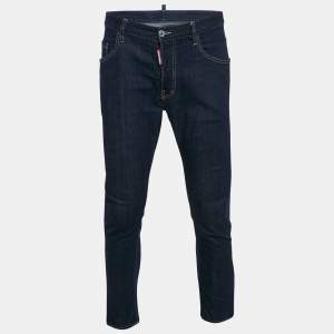 Dsquared2 Blue Denim Logo Print Pocket Jeans L Waist 38"