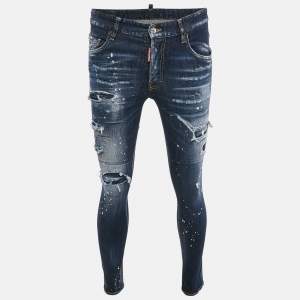 Dsquared2 Blue Distressed Denim Super Twinky Jeans S Waist 32"