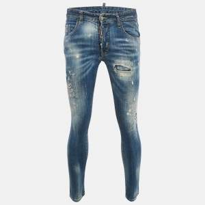 Dsquared2 Blue Distressed Denim Jeans S Waist 33"
