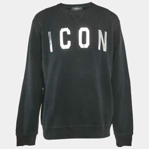 Dsquared2 Black Icon Print Cotton Cool Fit Sweatshirt XL