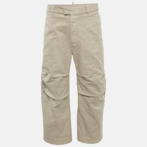 Dsquared2 Beige Cotton Straight Fit Trousers XL 