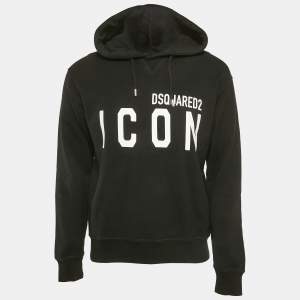 Dsquared2 Black Logo Print Cotton Cool Fit Hoodie S