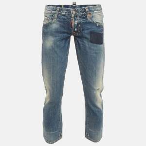 Pre Owned Dsquared2 Blue Denim Distressed Jeans XS/Waist 32"