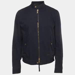 Pre Owned Dsquared2 Navy Blue Cotton Zip-Up Bomber Jacket XL