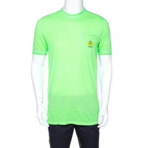 Dsquared2 Neon Green Logo Print Cotton T-Shirt M