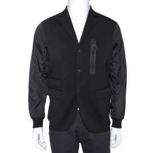 Dsquared Black Wool & Nylon Button Front Jacket XS