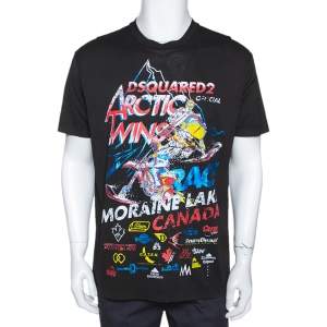 Dsquared2 Black Arctic Twins Print Cool Fit T-Shirt XL