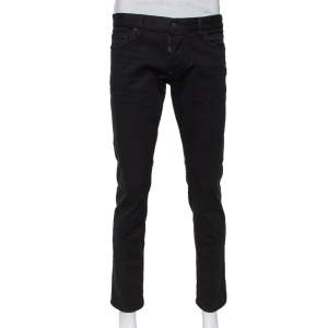 Dsquared2 Black Denim Tapered Leg Black Bull Jeans M