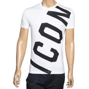 Dsquared2 White Icon Print Cotton Chic Dan Fit T-Shirt M 