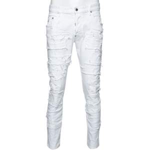 Dsquared2 White Distressed Denim Jeans XL