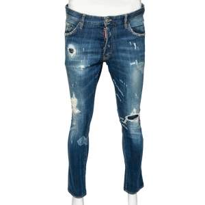 Dsquared2 Blue Distressed Denim Ripped Jeans M