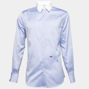 Dsquared2 Blue Cotton Tailor Dean Classic Fit Shirt L