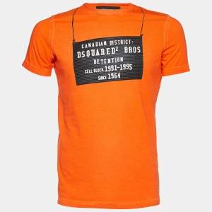 Dsquared2 Orange Pigment Dyed Jersey Detention T-Shirt M