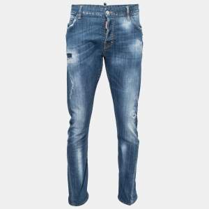 Dsquared2 Blue Distressed Denim Sexy Twist Jeans XXXL Waist 37