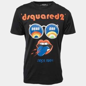 Dsquared2 Black Cotton Logo Printed Short Sleeve T-Shirt M