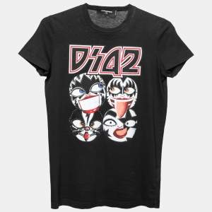 Dsquared2 Black Kiss Band Print Cotton T-Shirt XS