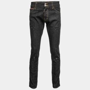 Dsquared2 Black Denim Paint Splash Jeans M Waist 36"