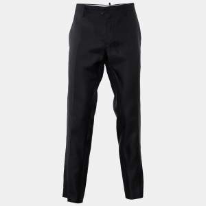 Dsquared2 Black Wool & Silk Straight Leg Pants XL