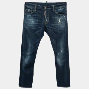 Dsquared2 Blue Distressed Denim Regular Fit Jeans M