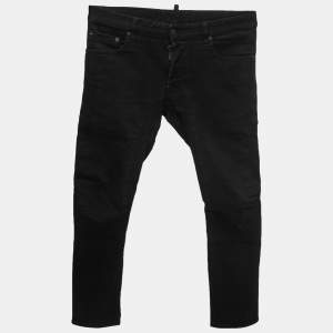 Dsquared2 Black Distressed Denim Skinny Jeans M Waist 34"