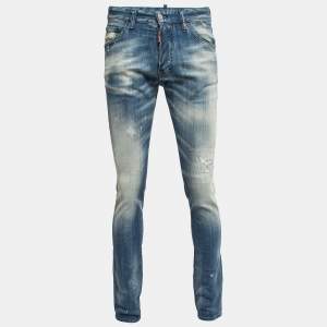 Dsquared2 Blue Faded Distressed Denim Jeans M Waist 34"
