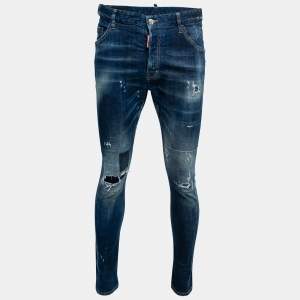 Dsquared2  Blue Distressed Denim Classic Kenny Twist Jeans M Waist 34"