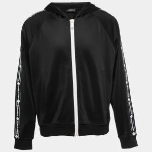 Dsquared2 Black Jersey Side Stripe Detail Zip-Up Jacket XL