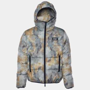 Dsquared2 Camouflage Printed Hooded Down Jacket L