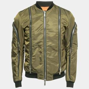Dsquared2 Green Nylon Zip Detail Bomber Jacket M