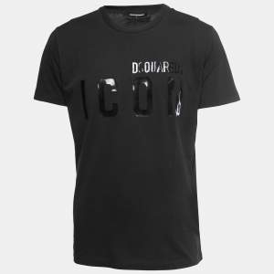 Dsquared2 Black Icon Monotone Print Cotton Cool Fit T-Shirt L