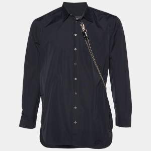 Dsquared2 Black Cotton Chain Detail Punk Shirt M