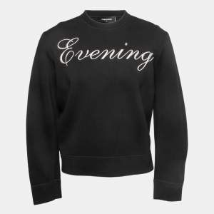 Dsquared2 Black Evening Embroidered Knit Sweatshirt M