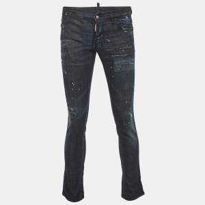 Dsquared2 Dark Blue Distressed Denim Jeans S Waist 32"