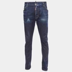 Dsquared2 Blue Faded Denim Slim Fit Jeans XL Waist 38''