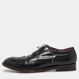 Dsquared2 Dark Green Brogue Patent Leather Lace Up Derby Size 44