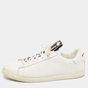 Dsquared2 White Leather Low Top Sneakers Size 45