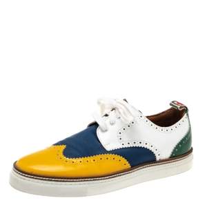 Dsquared2 Multicolor Canvas And Brogue Leather  Derby Sneakers Size 43