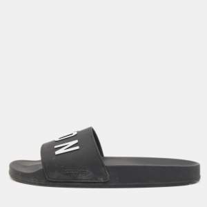 Dsquared2 Black Rubber Icon Flat Slides Size 42