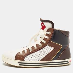 Dsquared2 Multicolor Leather High Top Sneakers Size 42