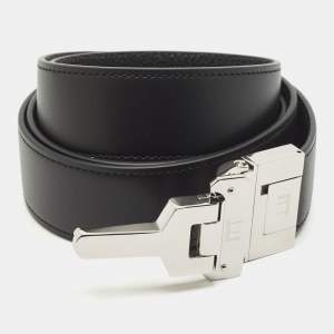 Dunhill Black Leather Reversible Buckle Belt 107CM