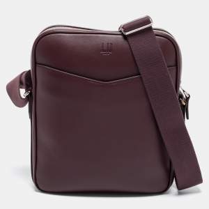 Dunhill Burgundy Leather Hampstead Messenger Bag