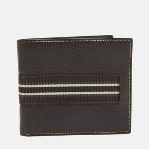 Dunhill Leather Stripe Bifold Compact Wallet