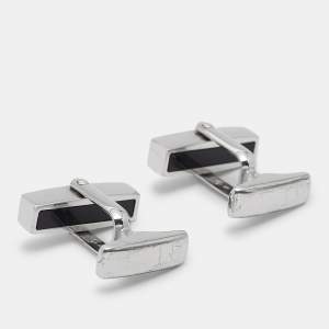 Dunhill  Black Enamel Sterling Silver Cufflinks